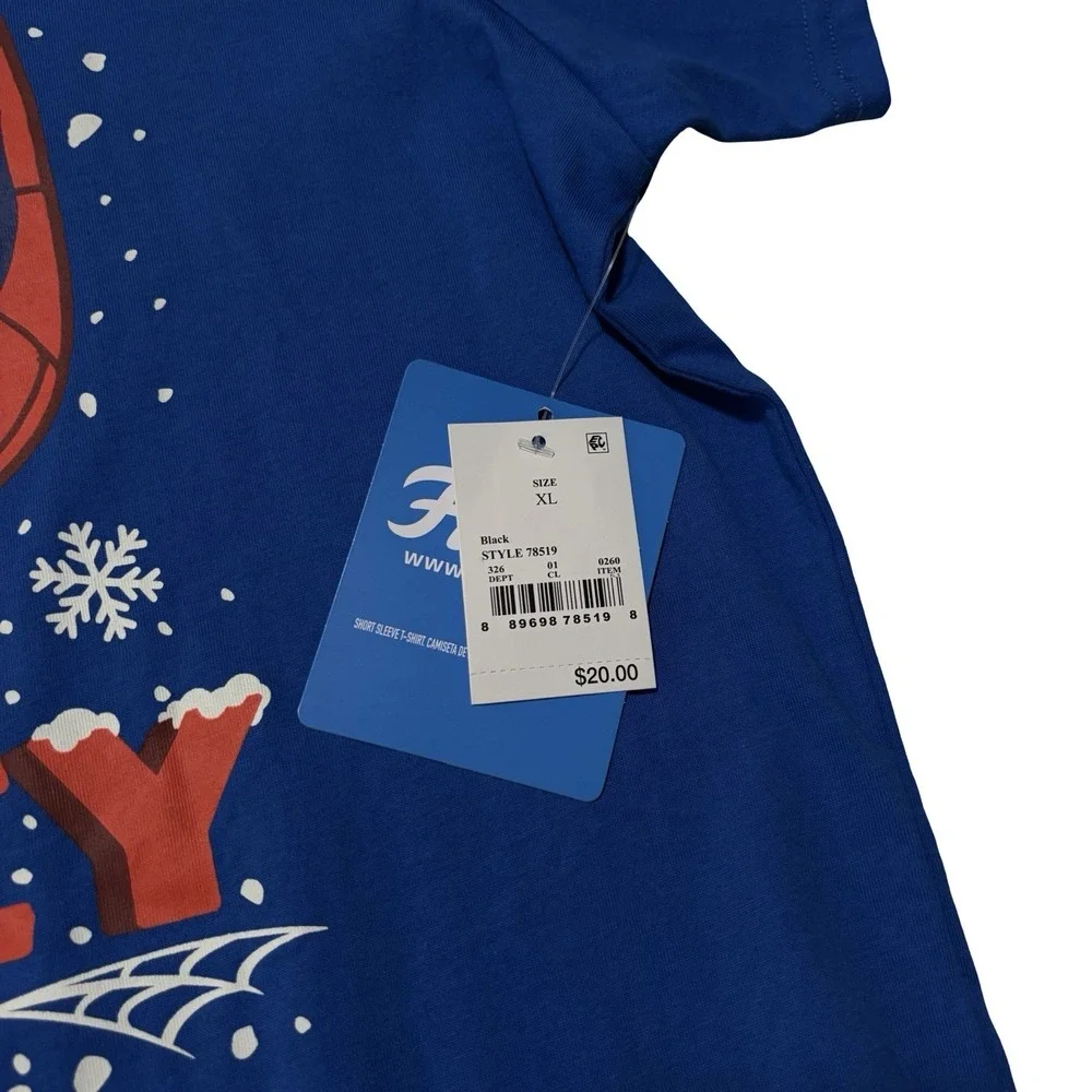 Funk Pop x Marvel Spiderman Youth Boys Christmas Theme T Shirt Size XL 20 x 26.5